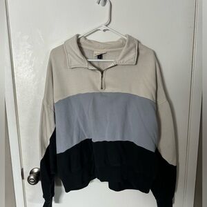 Cream, Blue and Navy Quarter Zip up